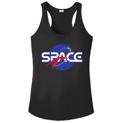 Space Retro logo Ladies PosiCharge Competitor Racerback Tank