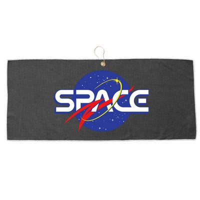 Space Retro logo Large Microfiber Waffle Golf Towel