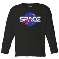 Space Retro logo Toddler Long Sleeve Shirt