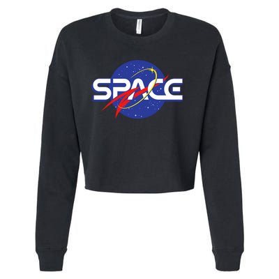 Space Retro logo Cropped Pullover Crew