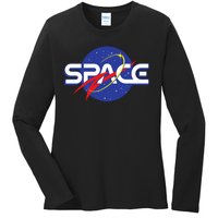 Space Retro logo Ladies Long Sleeve Shirt