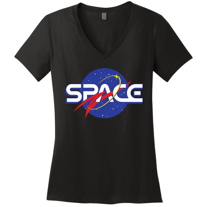 Space Retro logo Women's V-Neck T-Shirt