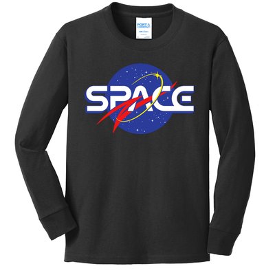 Space Retro logo Kids Long Sleeve Shirt