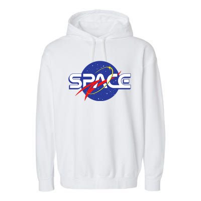 Space Retro logo Garment-Dyed Fleece Hoodie