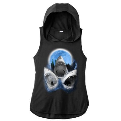 Space Sharks Universe Trio Ladies PosiCharge Tri-Blend Wicking Draft Hoodie Tank