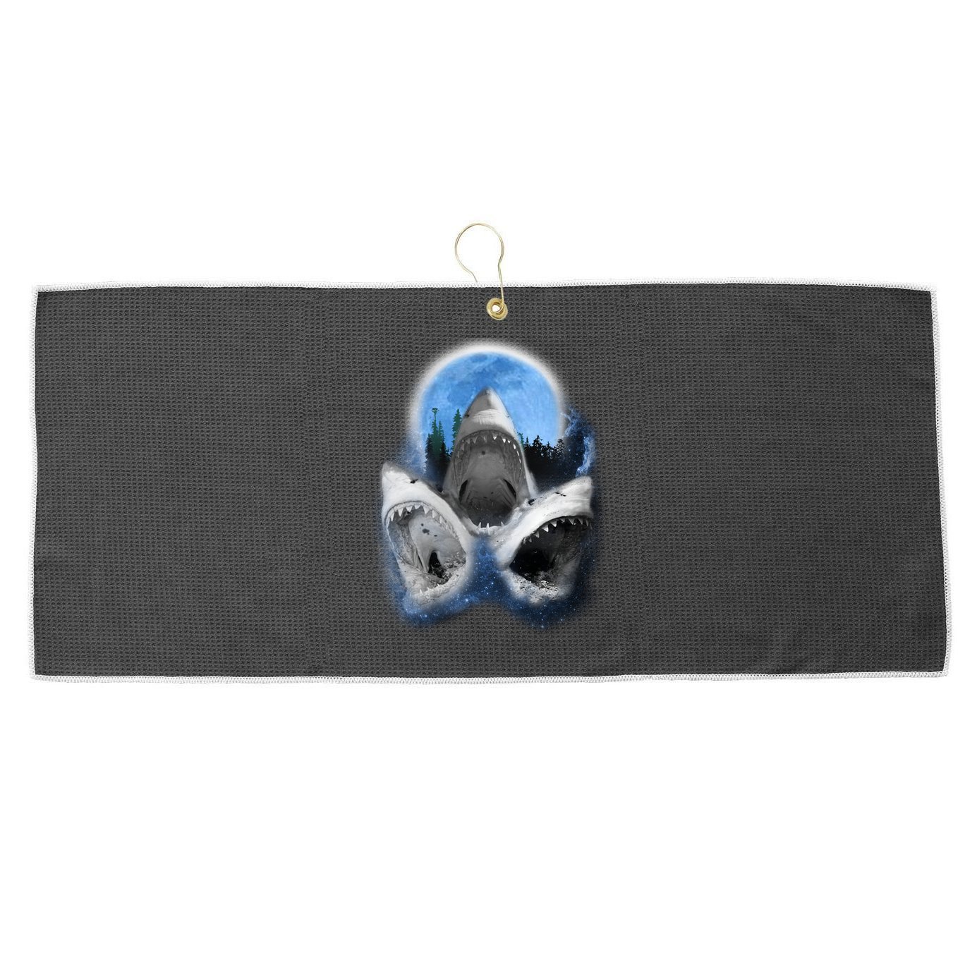 Space Sharks Universe Trio Large Microfiber Waffle Golf Towel