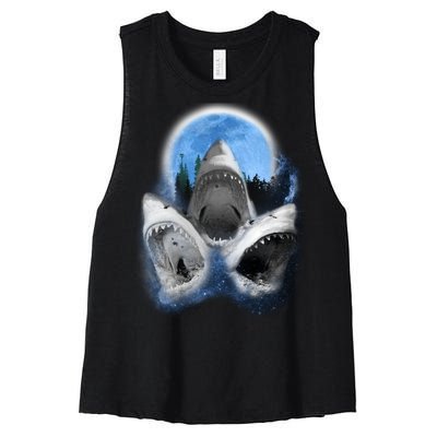 Space Sharks Universe Trio Women's Racerback Cropped Tank