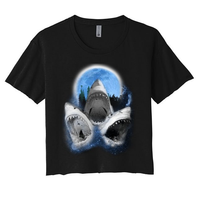 Space Sharks Universe Trio Women's Crop Top Tee