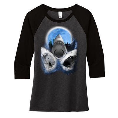 Space Sharks Universe Trio Women's Tri-Blend 3/4-Sleeve Raglan Shirt