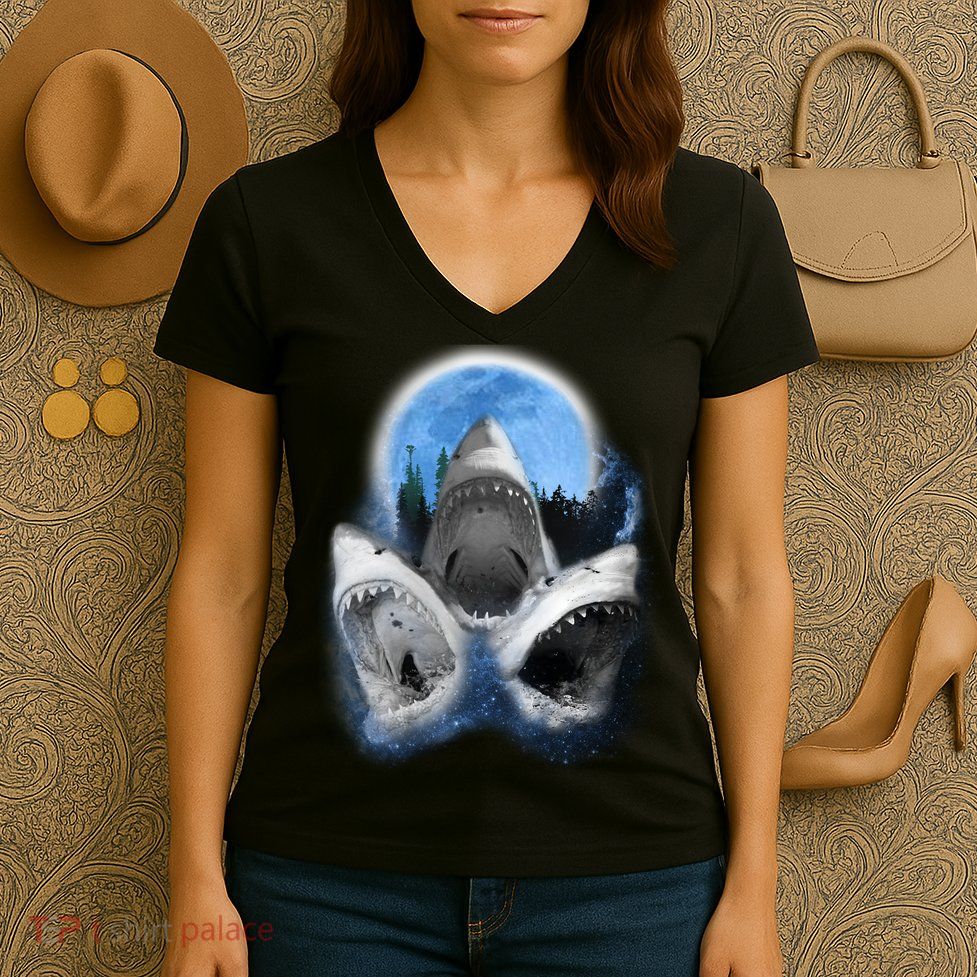 Space Sharks Universe Trio Women's V-Neck T-Shirt