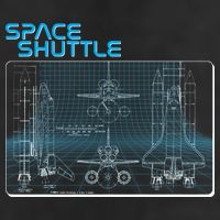 Space Shuttle Diagram Blueprint 7 Panel Mesh Trucker Snapback Hat