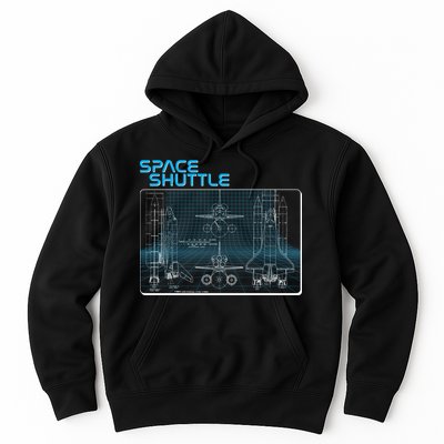 Space Shuttle Diagram Blueprint Hoodie