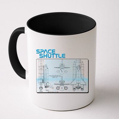 Space Shuttle Diagram Blueprint Mug