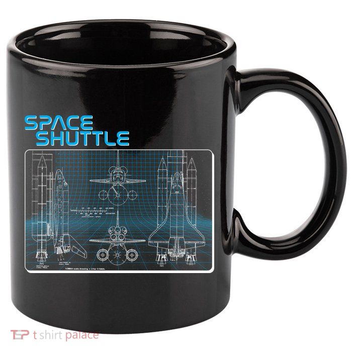 Space Shuttle Diagram Blueprint 11oz C Handle Ceramic Mug