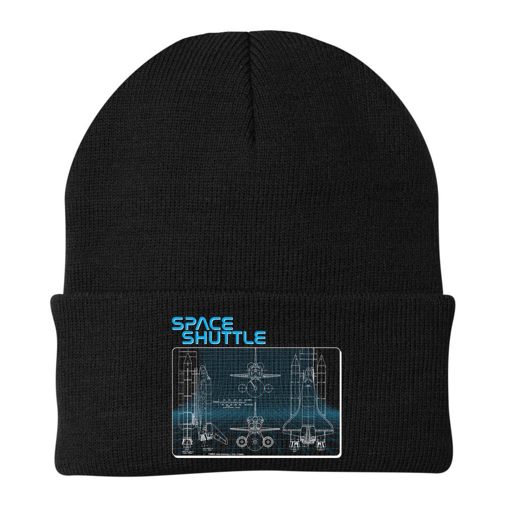 Space Shuttle Diagram Blueprint Beanie