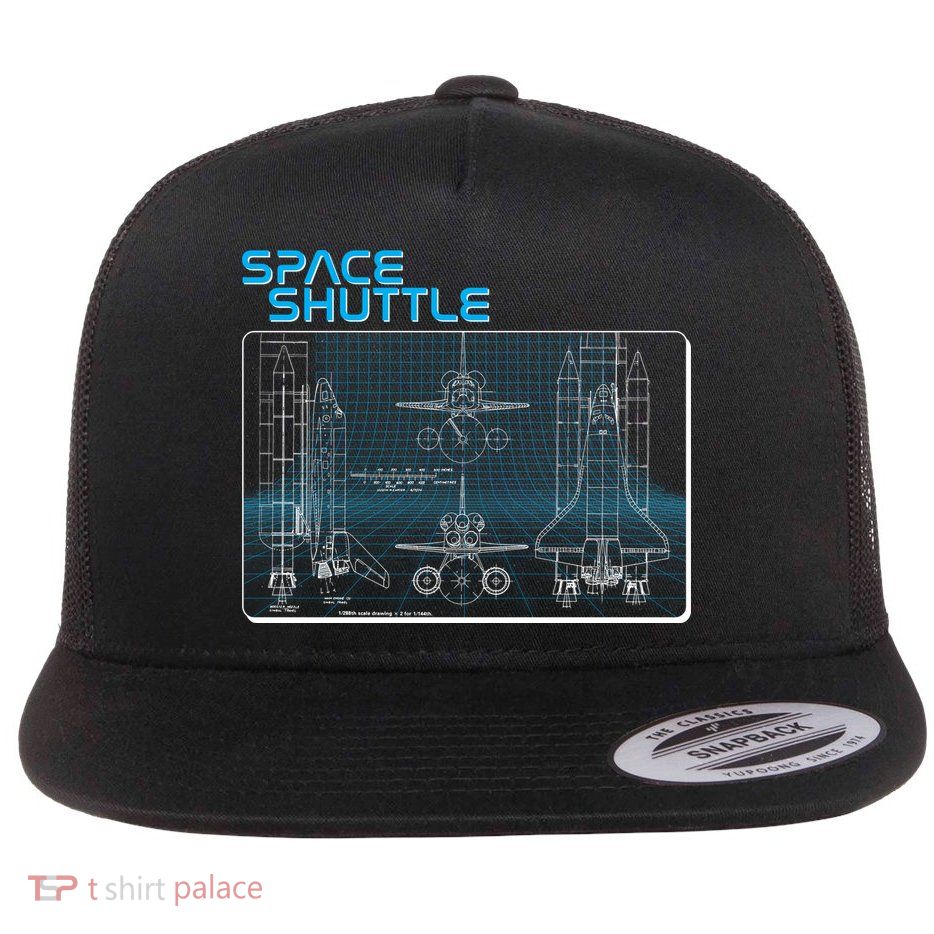 Space Shuttle Diagram Blueprint Flatbill Hat