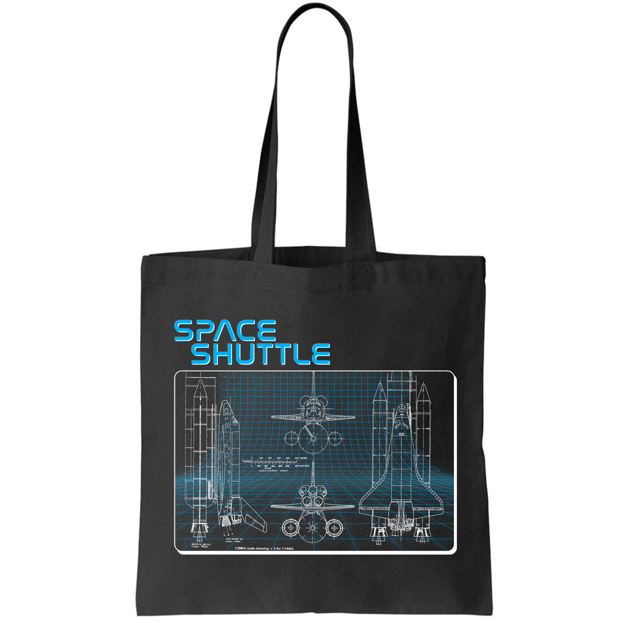 Space Shuttle Diagram Blueprint Bag