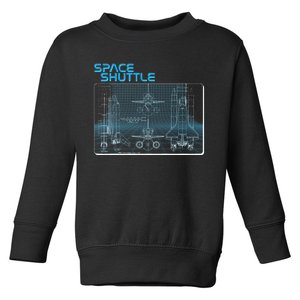 Space Shuttle Diagram Blueprint Toddler Sweatshirt