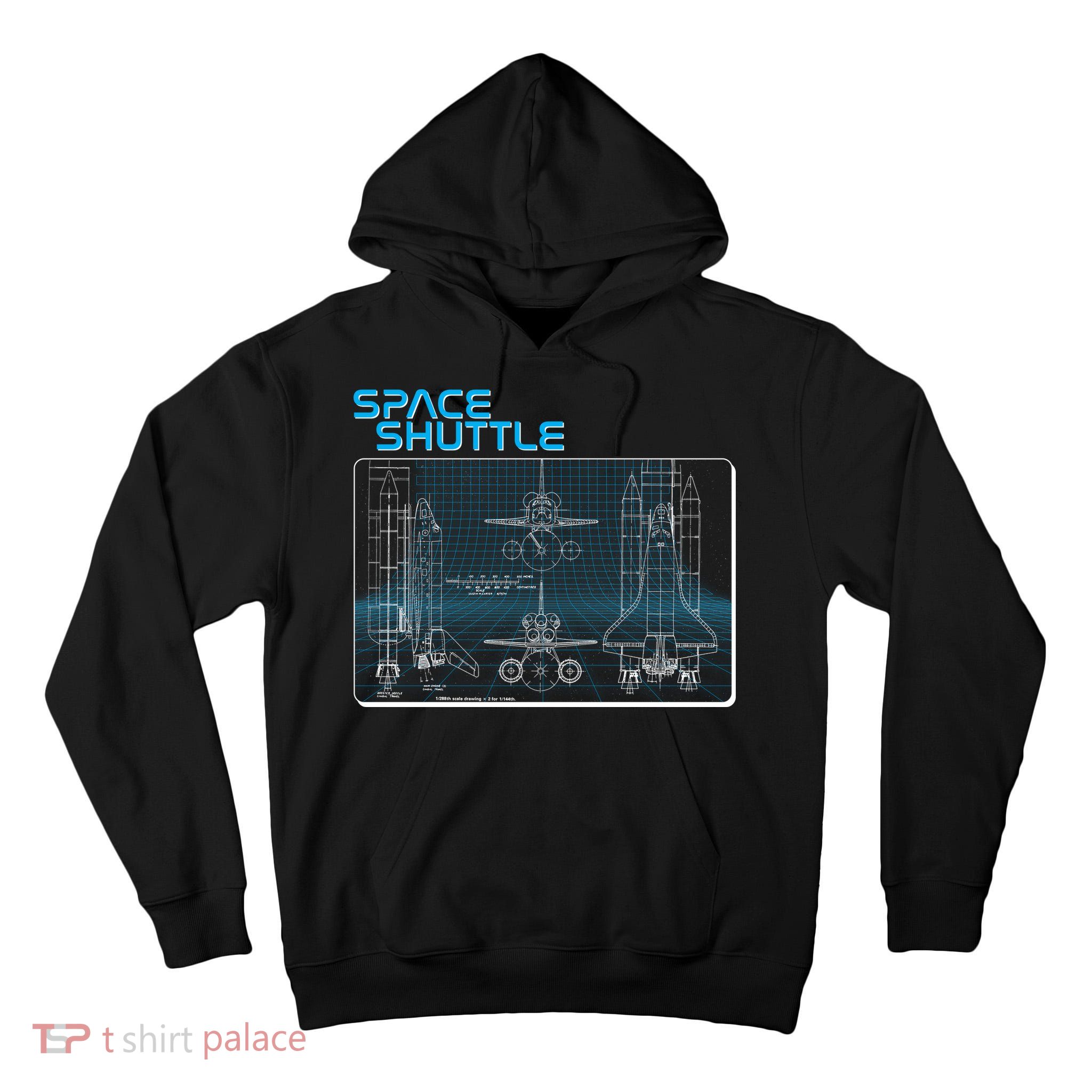 Space Shuttle Diagram Blueprint Tall Hoodie