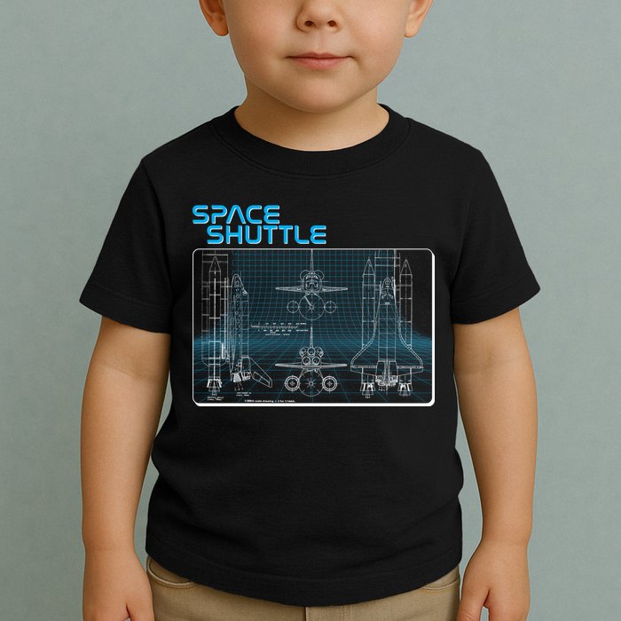 Space Shuttle Diagram Blueprint Toddler T-Shirt