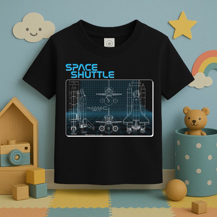 Space Shuttle Diagram Blueprint Toddler T-Shirt