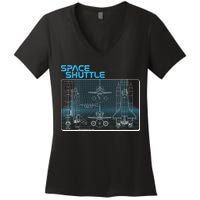 Space Shuttle Diagram Blueprint Women's V-Neck T-Shirt