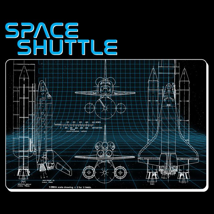 Space Shuttle Diagram Blueprint Women's V-Neck T-Shirt