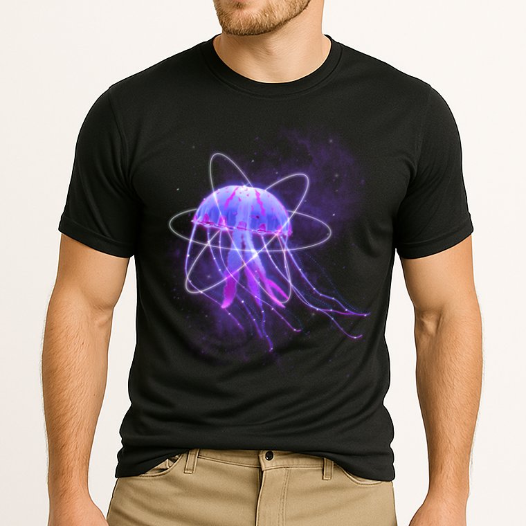 Space Trippy  Jellyfish Cooling Performance Crew T-Shirt