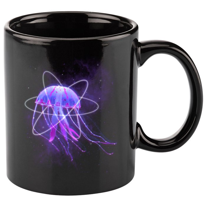 Space Trippy  Jellyfish 11oz C Handle Ceramic Mug