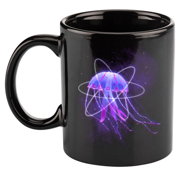 Space Trippy  Jellyfish 11oz C Handle Ceramic Mug