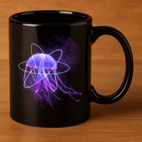 Space Trippy  Jellyfish 11oz C Handle Ceramic Mug