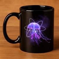 Space Trippy  Jellyfish 11oz C Handle Ceramic Mug