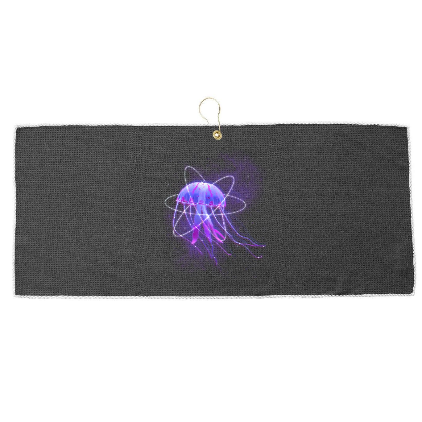 Space Trippy  Jellyfish Large Microfiber Waffle Golf Towel