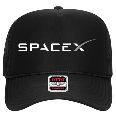 Space X Logo High Crown Mesh Back Trucker Hat