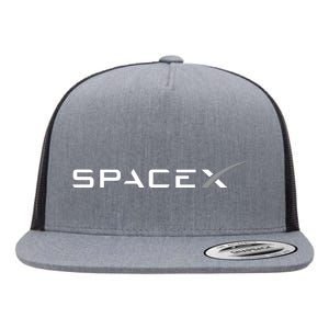 Space X Logo Flat Bill Trucker Hat