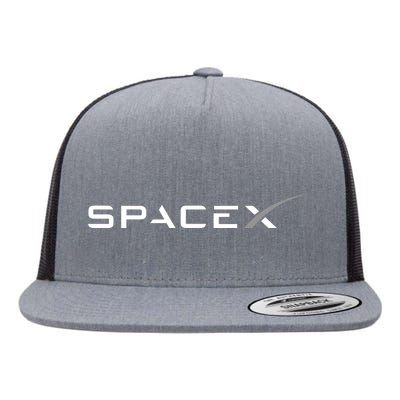 Space X Logo Flat Bill Trucker Hat