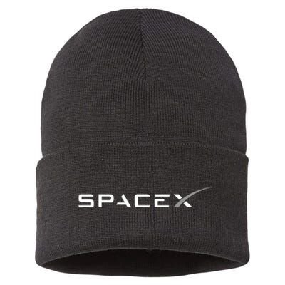 Space X Logo Sustainable Knit Beanie