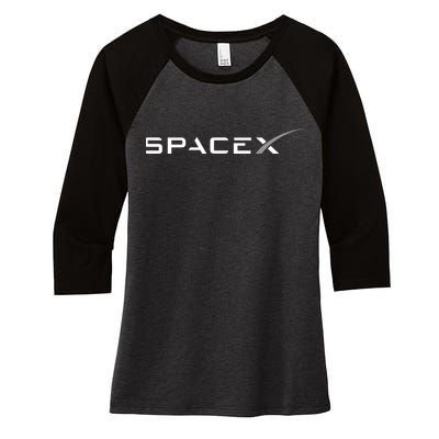 Space X Logo Women's Tri-Blend 3/4-Sleeve Raglan Shirt