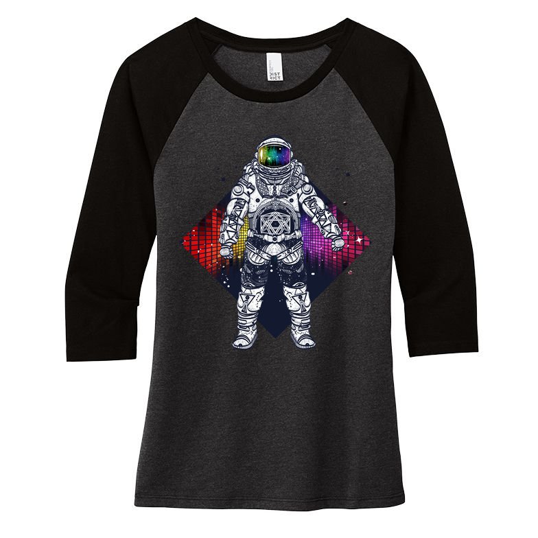 Spaceman Levels Women's Tri-Blend 3/4-Sleeve Raglan Shirt
