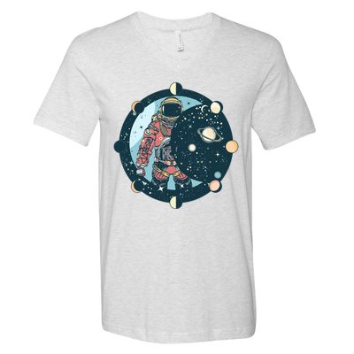 Spaceman Moon Cycle V-Neck T-Shirt