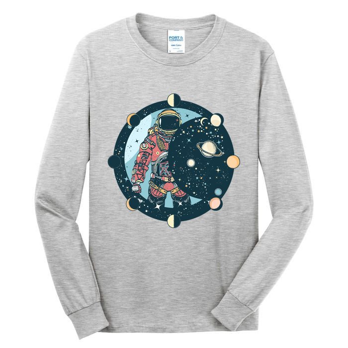 Spaceman Moon Cycle Tall Long Sleeve T-Shirt