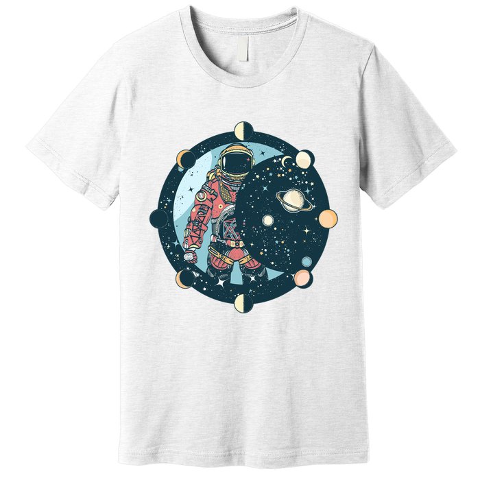 Spaceman Moon Cycle Premium T-Shirt