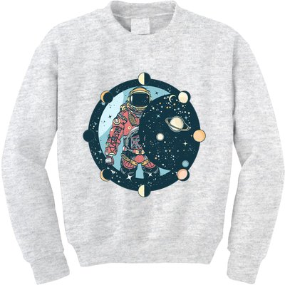 Spaceman Moon Cycle Kids Sweatshirt