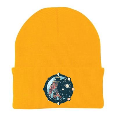 Spaceman Moon Cycle Knit Cap Winter Beanie