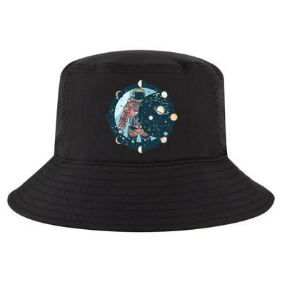 Spaceman Moon Cycle Cool Comfort Performance Bucket Hat