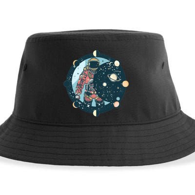 Spaceman Moon Cycle Sustainable Bucket Hat
