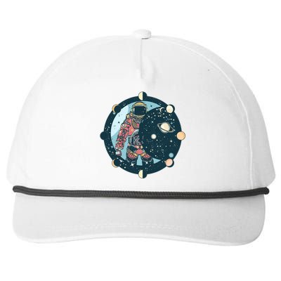 Spaceman Moon Cycle Snapback Five-Panel Rope Hat