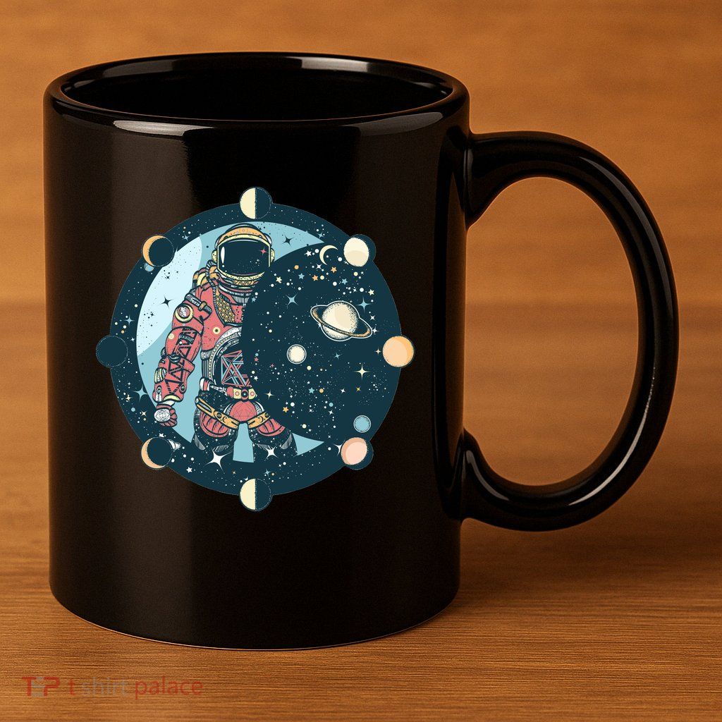 Spaceman Moon Cycle 11oz C Handle Ceramic Mug