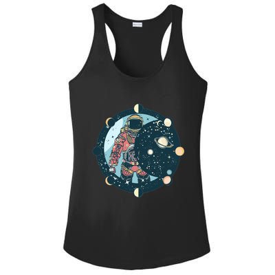 Spaceman Moon Cycle Ladies PosiCharge Competitor Racerback Tank