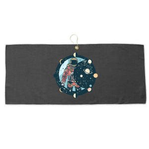 Spaceman Moon Cycle Large Microfiber Waffle Golf Towel